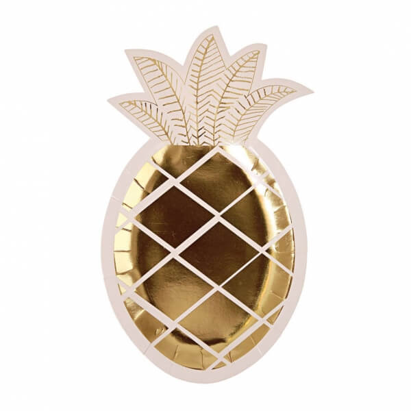 Lot de 8 assiettes découpées Ananas