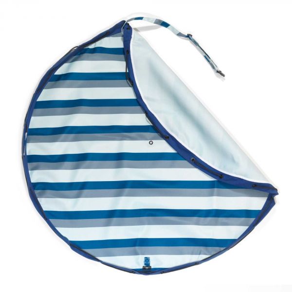 Grand sac à jouets d'extérieur / tapis de jeu 2 en 1 Stripes Blue