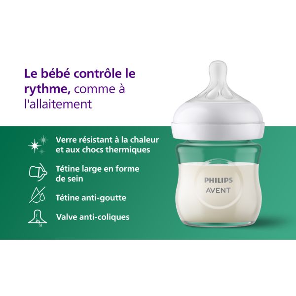 Biberon Natural verre response 120 ml