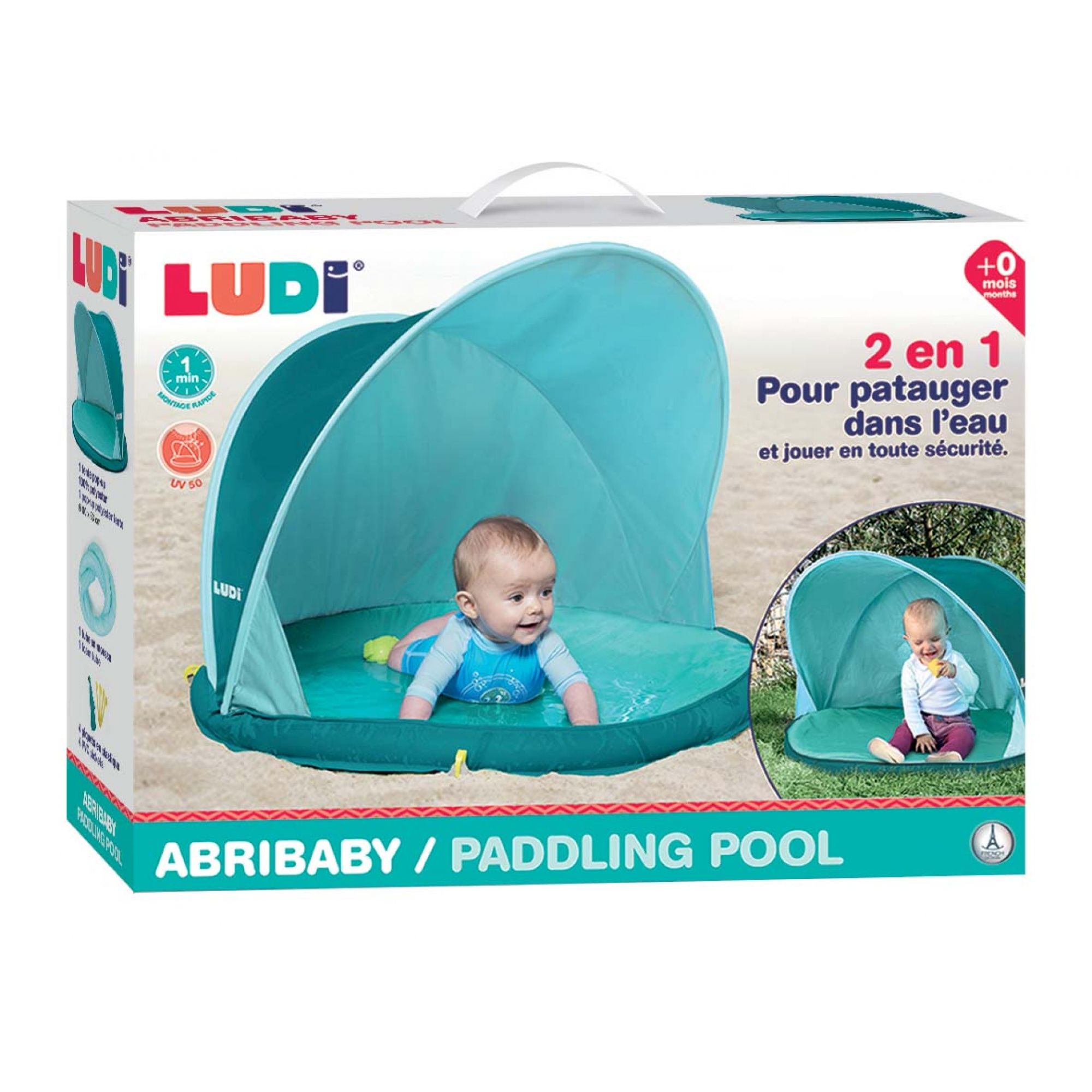 Piscine couverte bébé Abribaby bleu - Made in Bébé