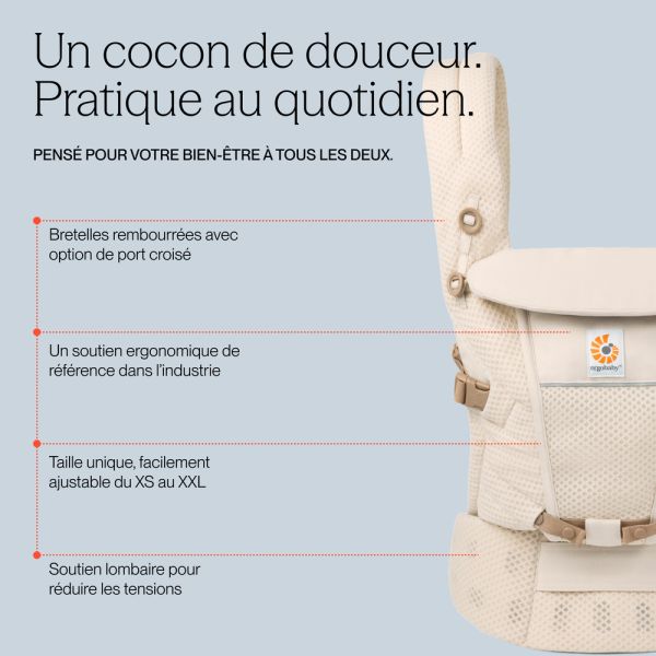 Porte-bébé Adapt Mesh Softflex - Gris anthracite