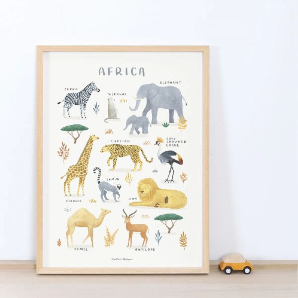 Affiche enfant - Animaux d'Afrique 30 x 40 cm
