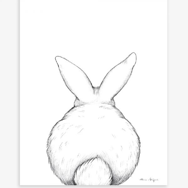 Affiche enfant - Lapin de dos 30 x 40 cm