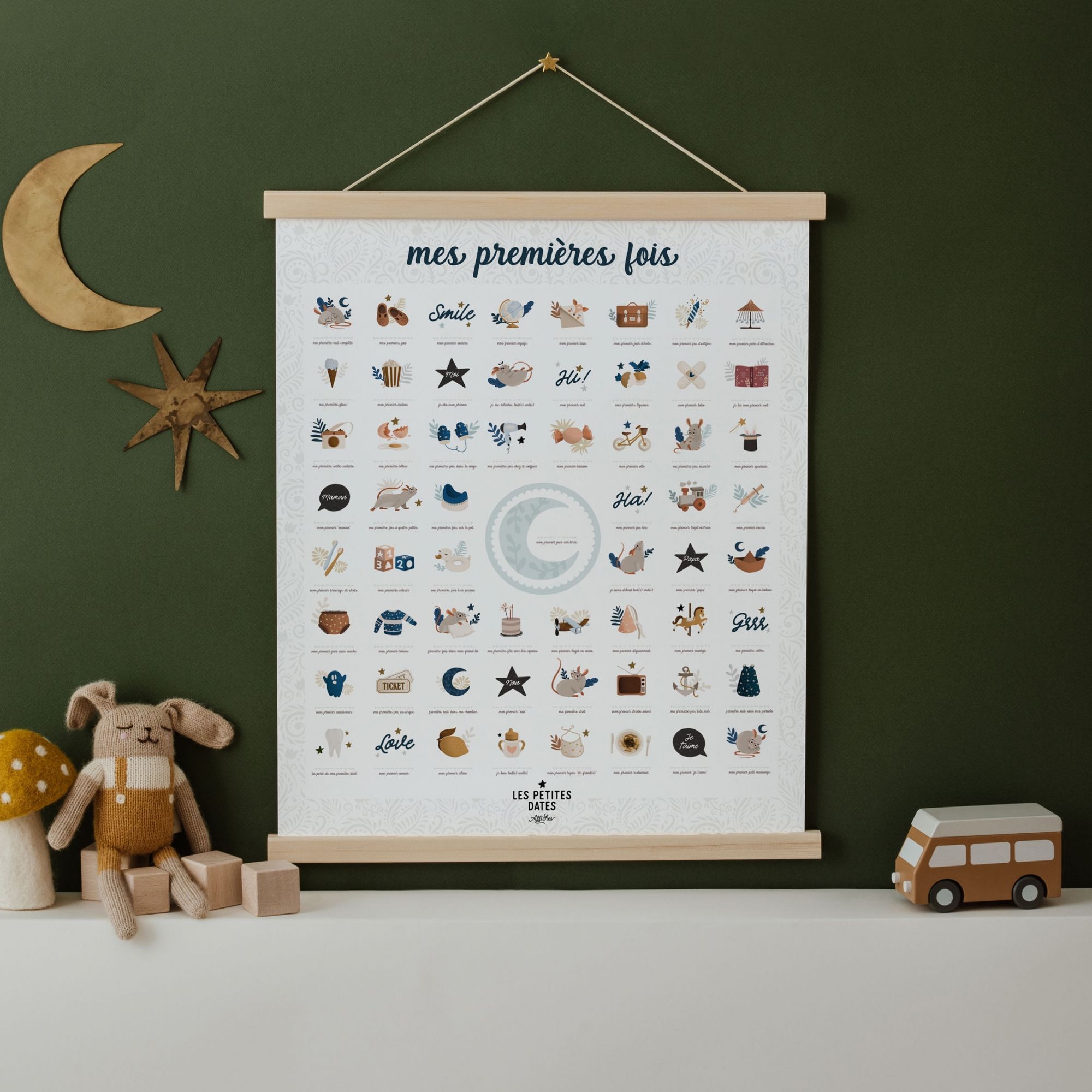 Les Petites Dates Affiche Mes Premières Fois - Maman et Papa Peaux Claires  - Affiches et posters Les Petites Dates sur L'Armoire de Bébé