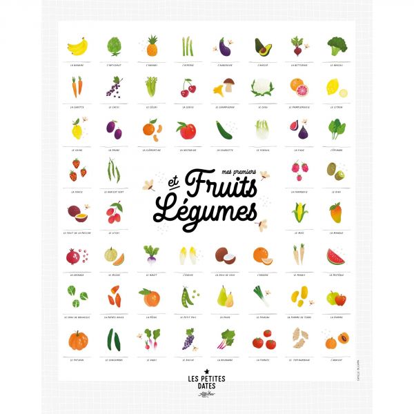 Affiche à tamponner Mes premiers fruits et légumes