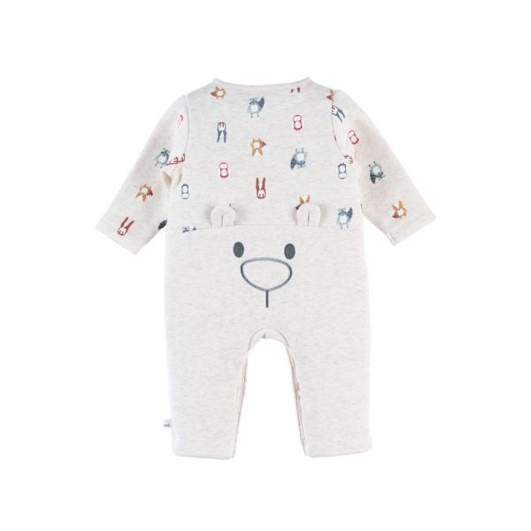 Combinaison imprimé animaux 1 mois beige