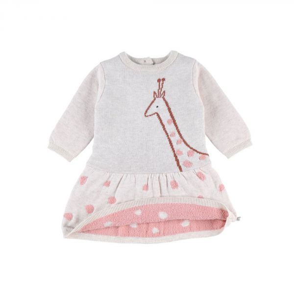 Robe girafe beige/rose 1 mois