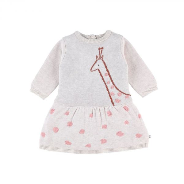 Robe girafe beige/rose 1 mois