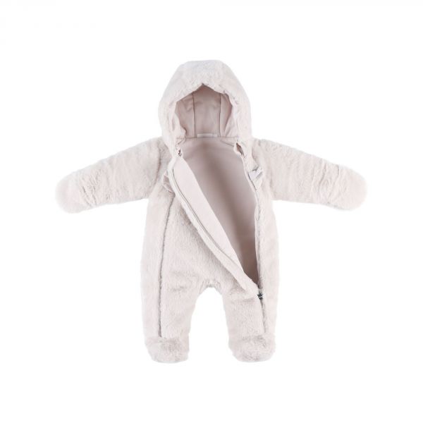 Combi-pilote pour bébé garçon en fourrure minky bleu layette avec oreilles  fabriqué en Europe