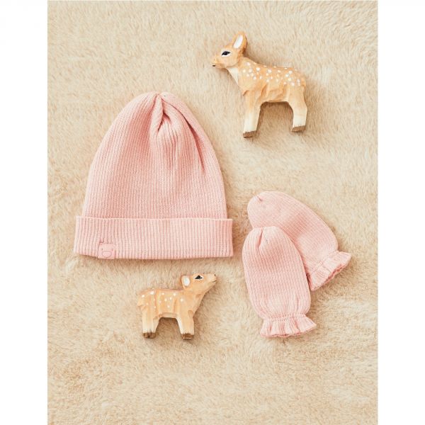 Bonnet de naissance bio rose