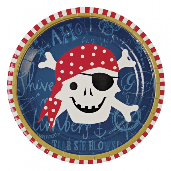 Lot de 12 assiettes en carton Pirate