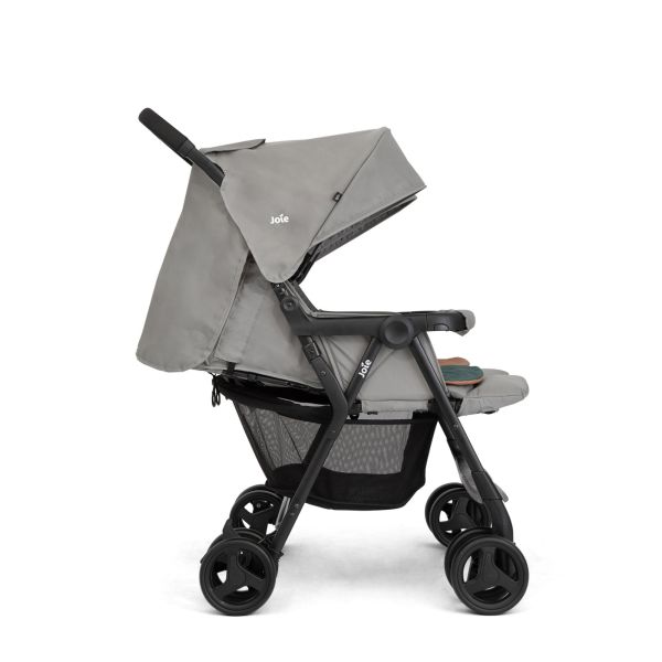 Poussette double Aire Twin Pebble gris