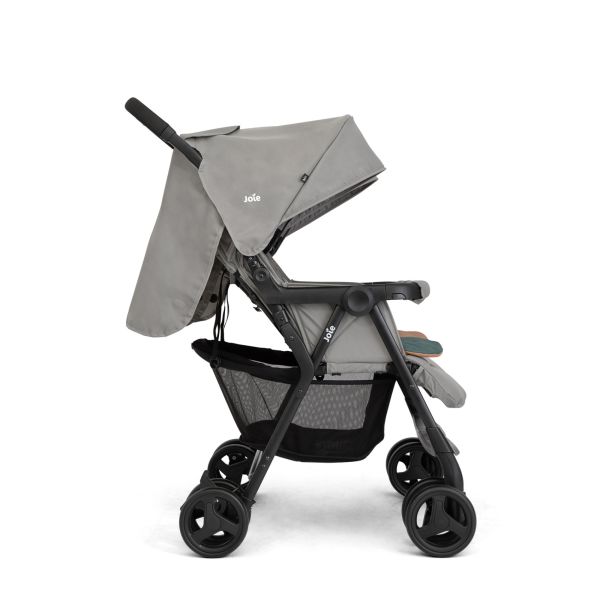 Poussette double Aire Twin Pebble gris