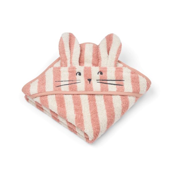 Cape de bain bébé Albert 70x70 cm Coral blush Crème de la Crème