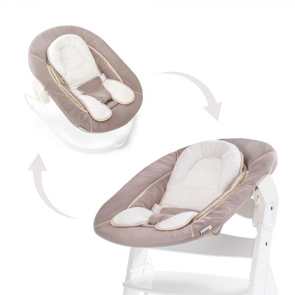Transat balancelle pour chaise haute évolutive Alpha 2 en 1 marron