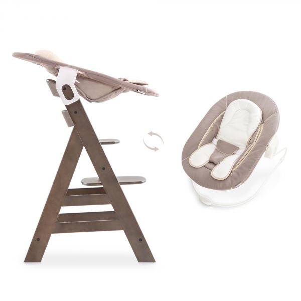 Transat balancelle pour chaise haute évolutive Alpha 2 en 1 marron