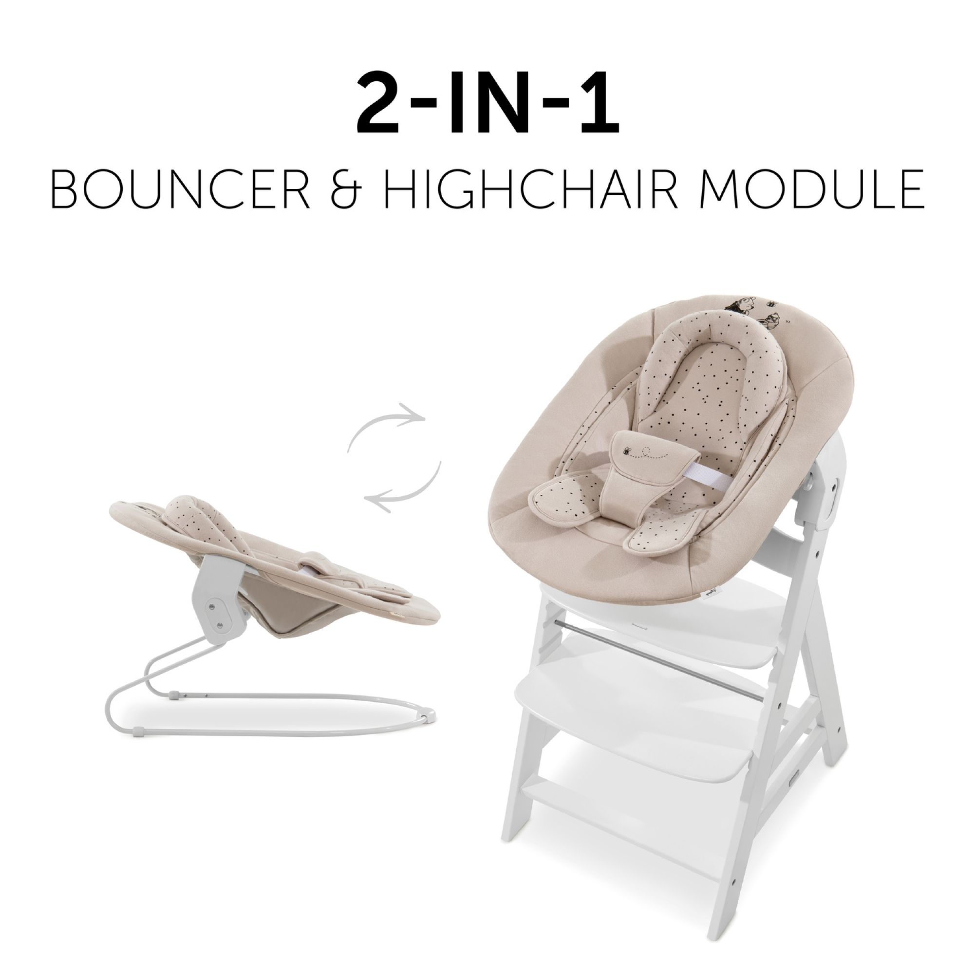 Hauck Alpha Bouncer Transat Nouveau-Né 3 En 1, Douillet, Dès La Naissance  Pour Chaise Haute Ã‰volutive En Bois Alpha+ Et Beta+, Grande Surface, Avec  Réducteur, Bambi Rose : : Bébé et Puériculture