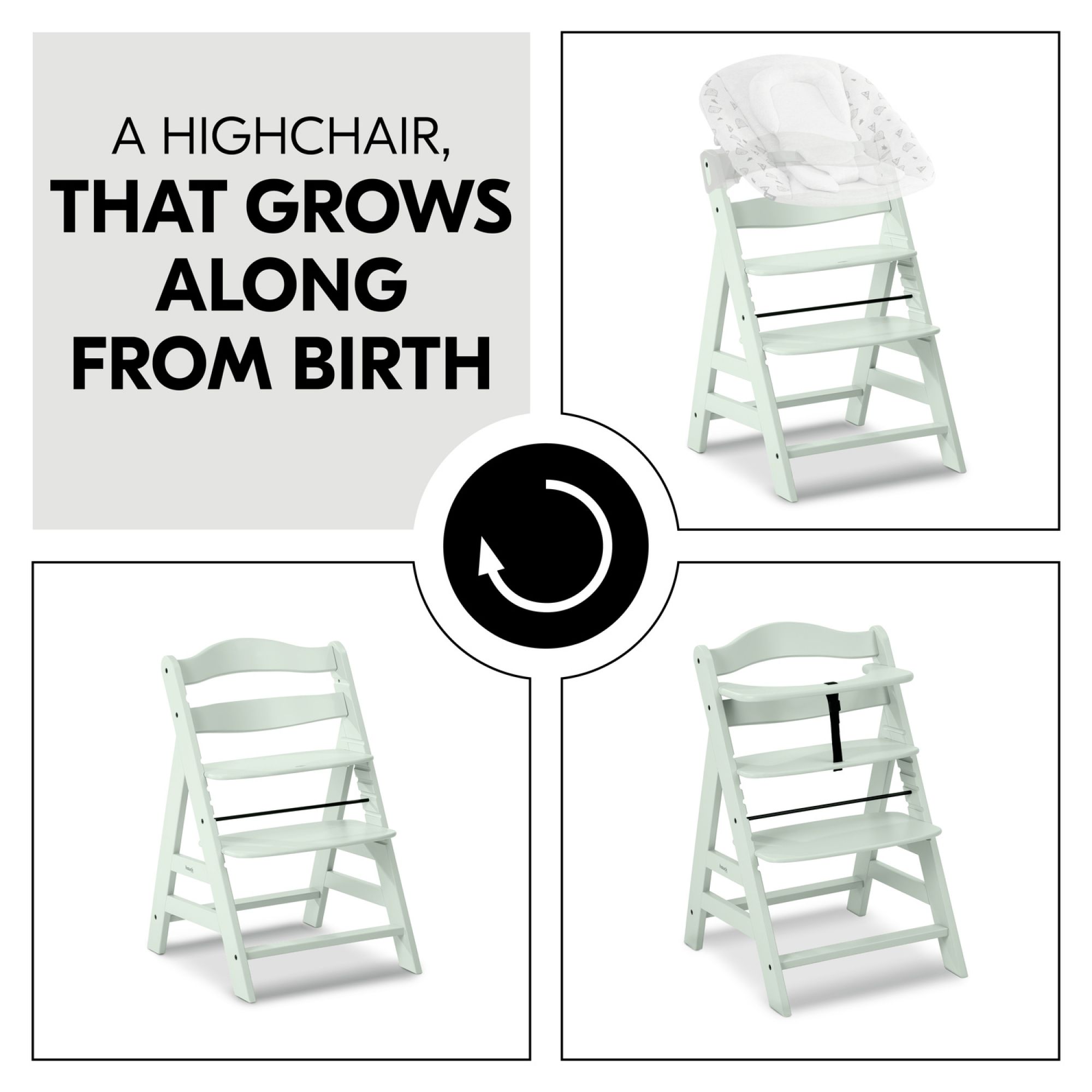 HAUCK - Chaise haute en escalier Alpha Newborn S…