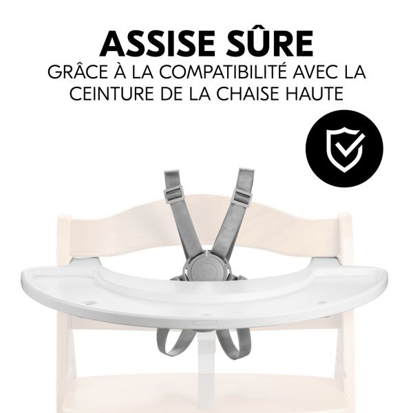 Plateau de jeu pour chaise haute Alpha+ bois blanc