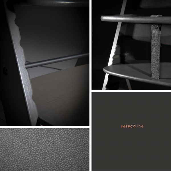 Chaise haute évolutive Alpha Select Charbon