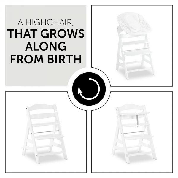 Chaise haute évolutive Alpha+ Blanche