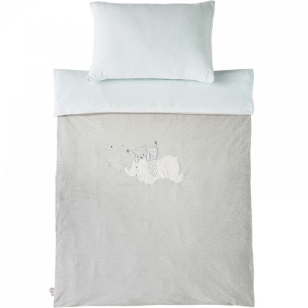 Housse de couette 100x140 cm Anna & Milo grise