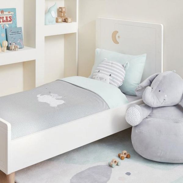 Housse de couette 100x140 cm Anna & Milo grise