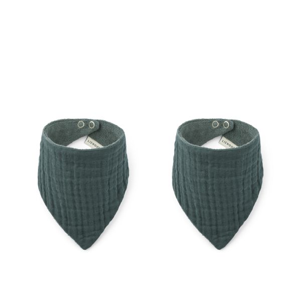 Lot de 2 bavoirs Andrea Whale blue