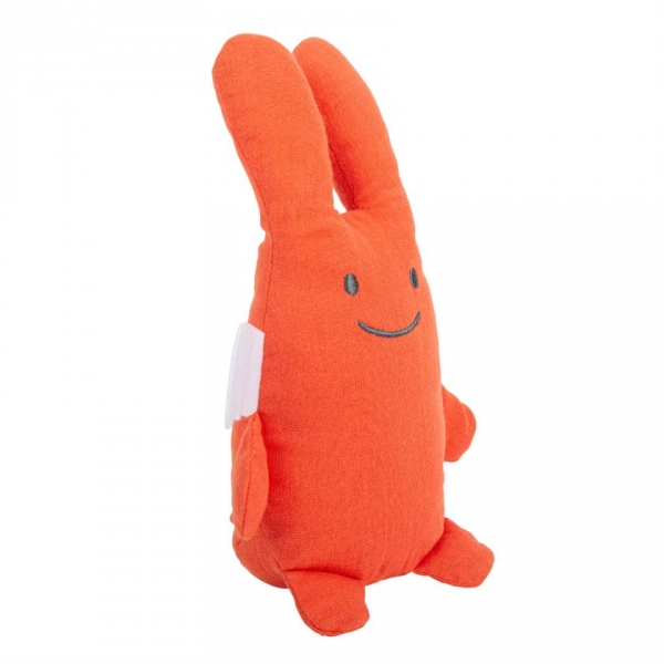 Doudou en lin Ange Lapin - Corail - 20cm