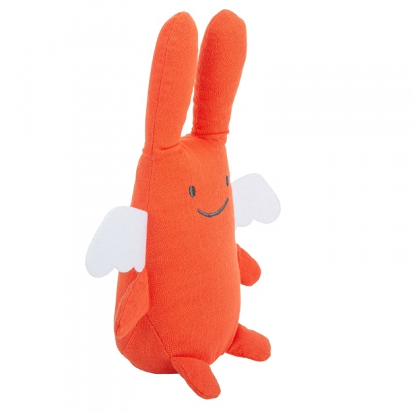 Peluche musicale Ange Lapin 24cm Corail