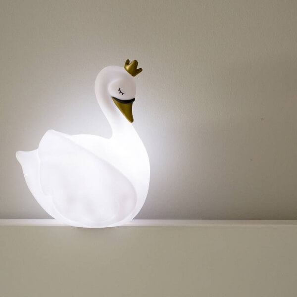 Veilleuse Dame Blanche cygne à LED blanc