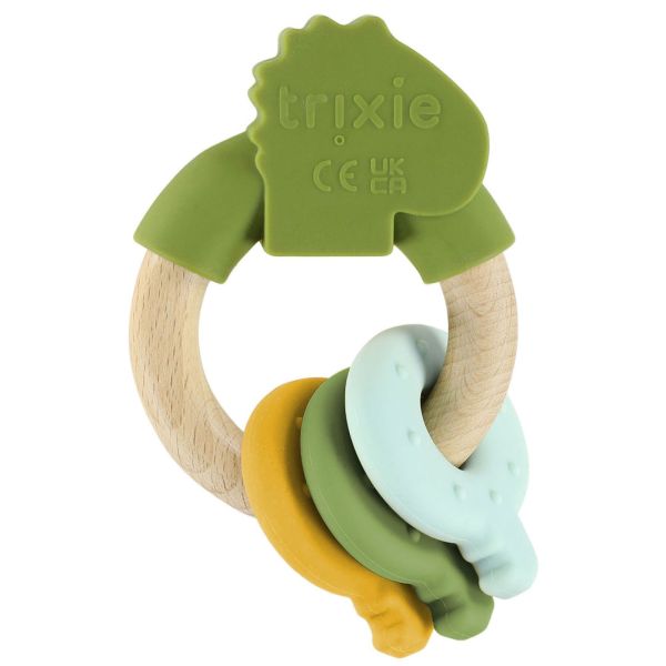 Anneau d'activités en silicone et bois - Mr. Dino