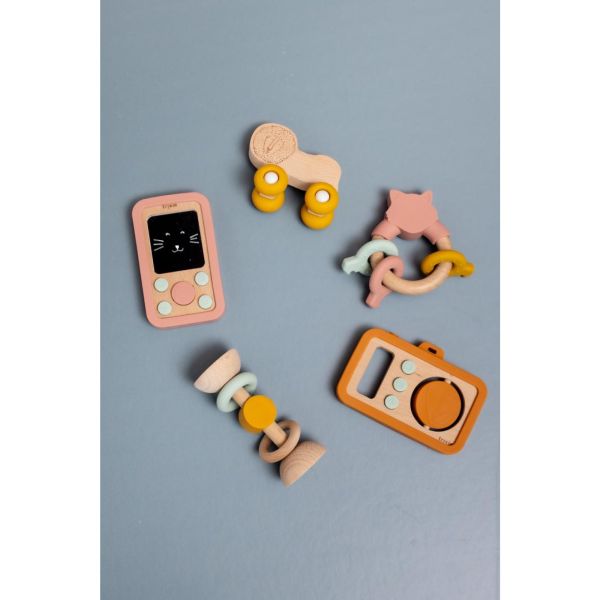 Anneau d'activités en silicone et bois - Mrs. Cat