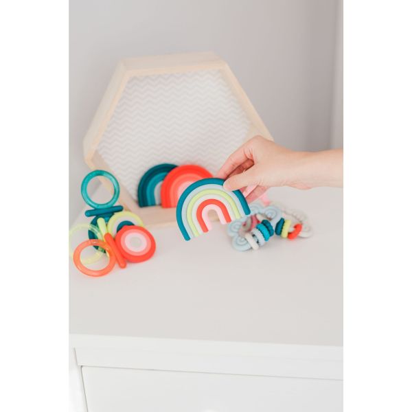 Anneau de dentition silicone Arc en ciel