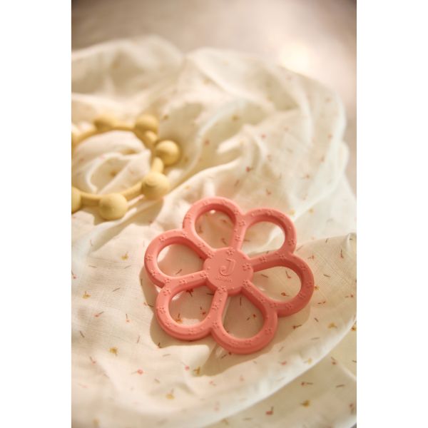 Anneau de dentition silicone bébé Flower Coral Rose