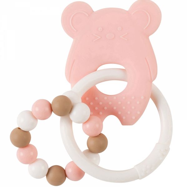Anneau de dentition Silicone Souris Rose