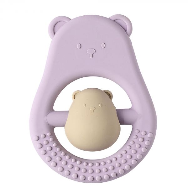 Anneau de dentition en silicone maman et bébé lilas