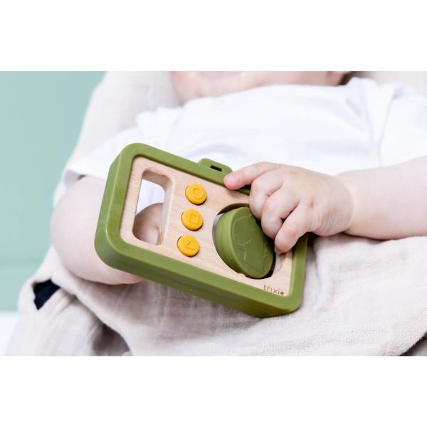 Appareil photo bébé en silicone et bois - Mr. Dino