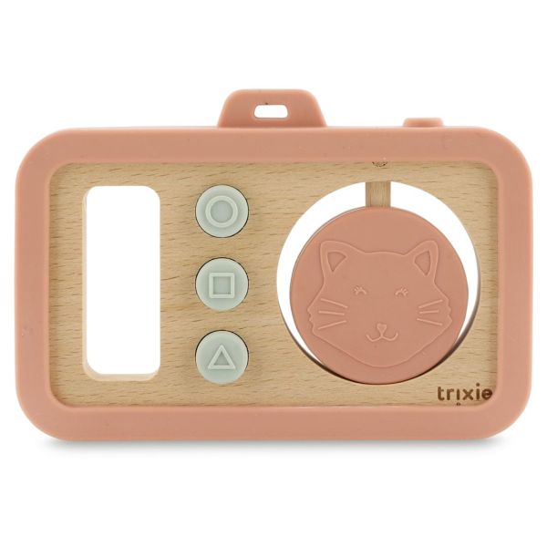 Appareil photo bébé en silicone et bois - Mrs. Cat