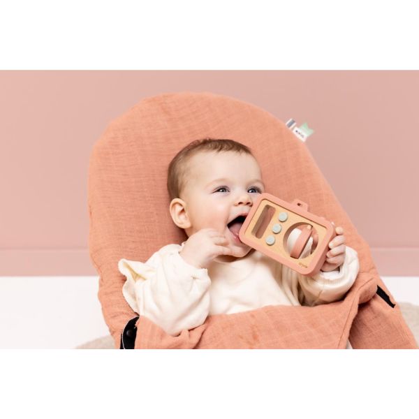 Appareil photo bébé en silicone et bois - Mrs. Cat