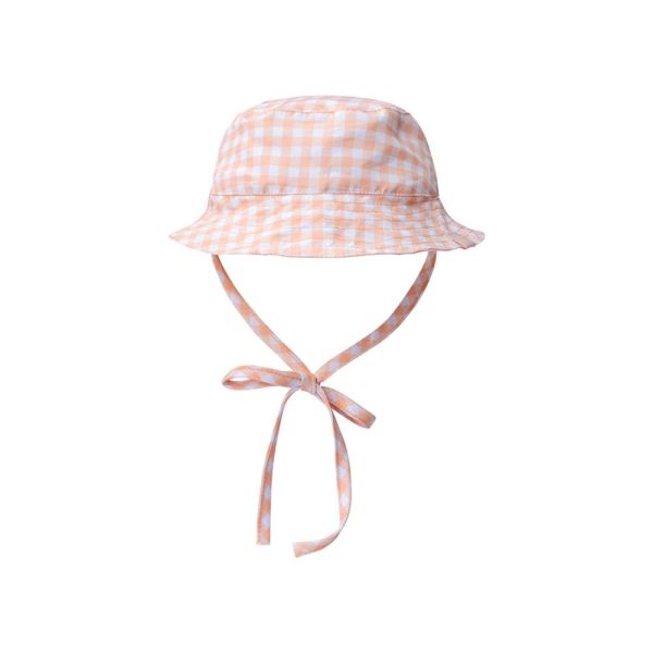 Chapeau anti UV Carreaux orange - 0-1 an