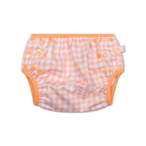 Couche de bain lavable Carreaux orange 0-3 ans