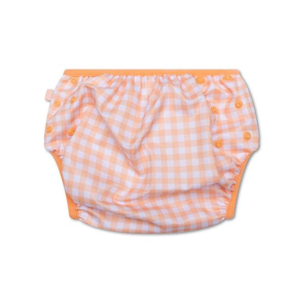 Couche de bain lavable Carreaux orange 0-3 ans