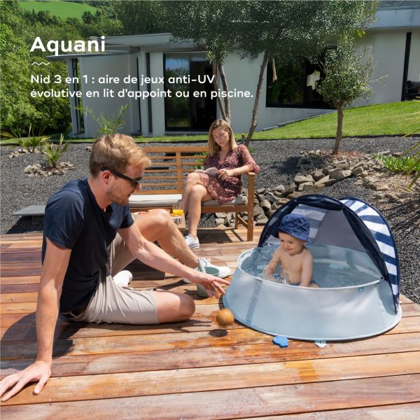 Tente de jeux anti-UV 3-en-1 Aquani marinière