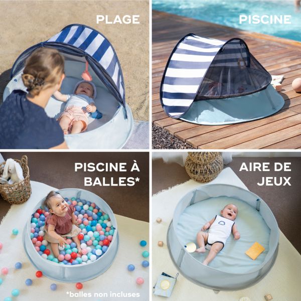 Tente de jeux anti-UV 3-en-1 Aquani marinière