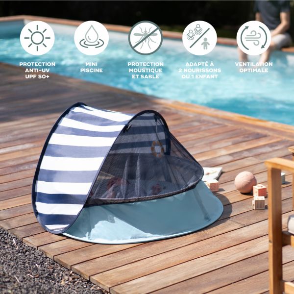 Tente de jeux anti-UV 3-en-1 Aquani marinière