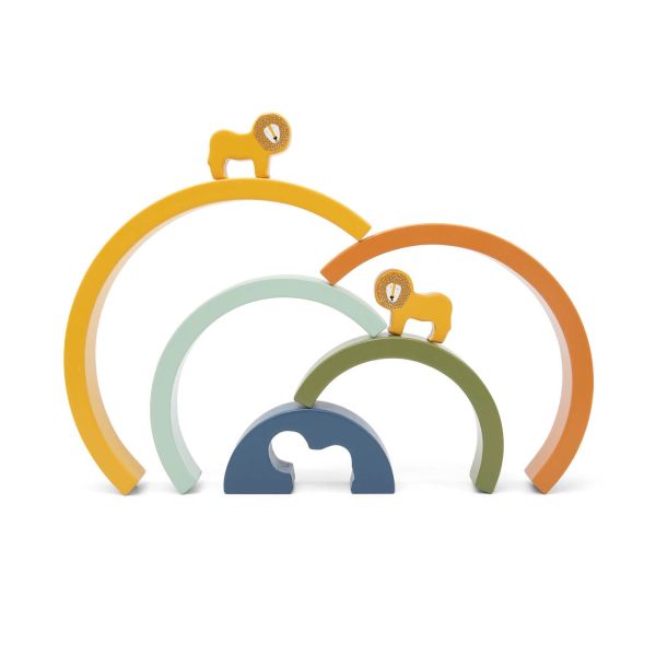 Arc-en-ciel enfant à empiler en bois - Mr. Lion