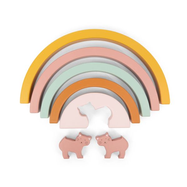 Arc-en-ciel enfant à empiler en bois - Mrs. Cat