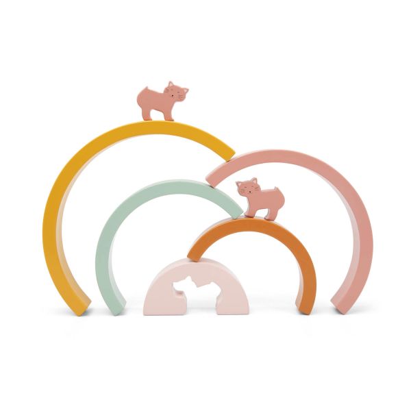Arc-en-ciel enfant à empiler en bois - Mrs. Cat