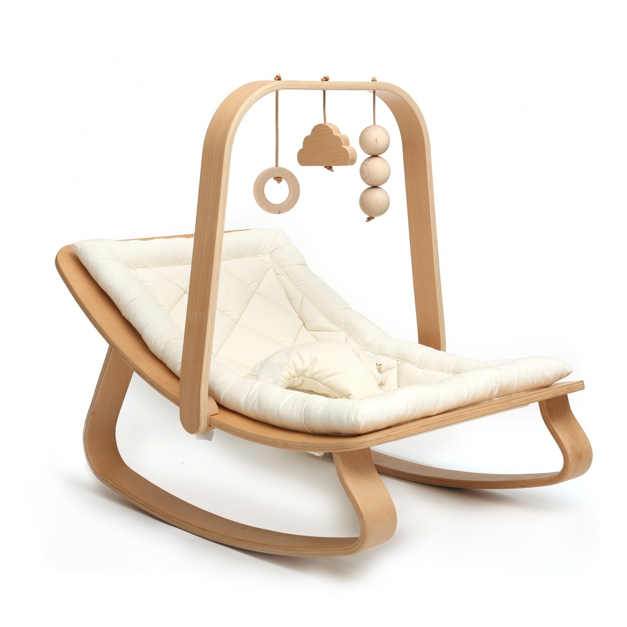 Arche d'éveil Levo hêtre avec jouets en bois - Made in Bébé